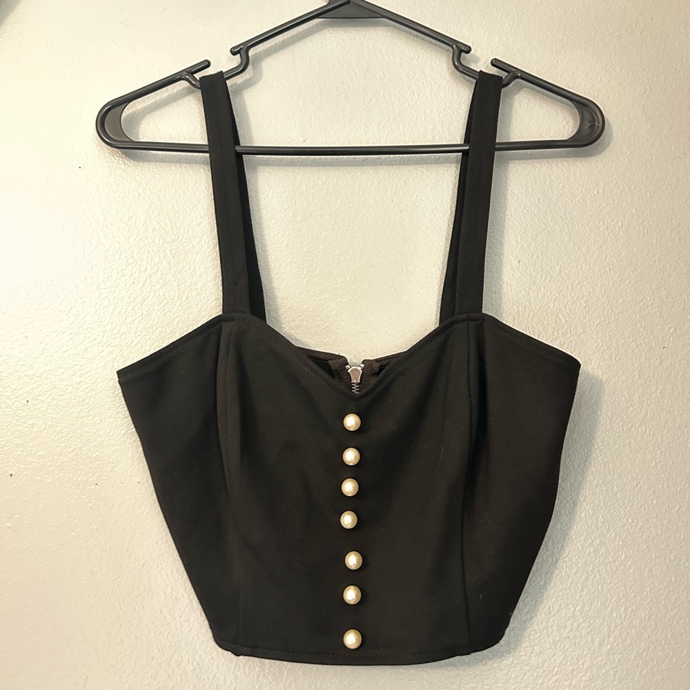 Forever 21 Pearl Button crop top